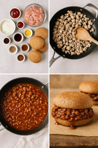 Step-by-step healthy sloppy joes process