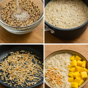 quinoa breakfast process collage